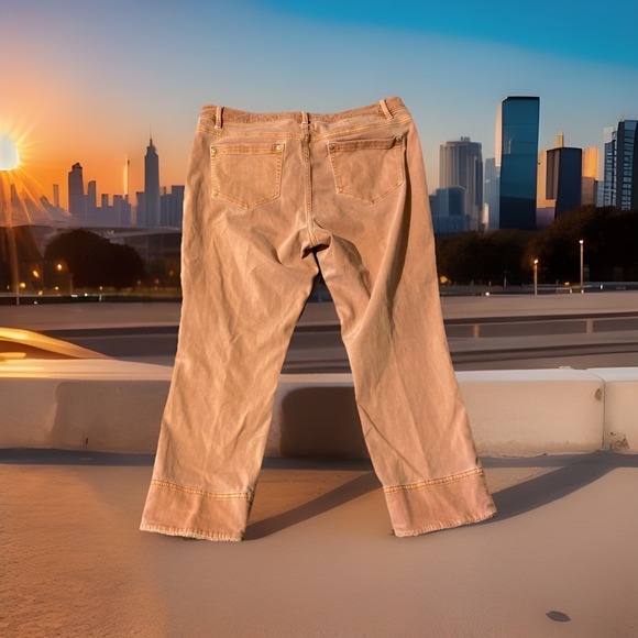 J. Jill Denim - J Jill Denim Jeans Sz 12 Orange Cropped Authentic Fit Mid Rise Stretch Casual